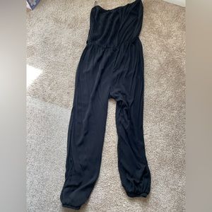 Black strapless jumpsuit